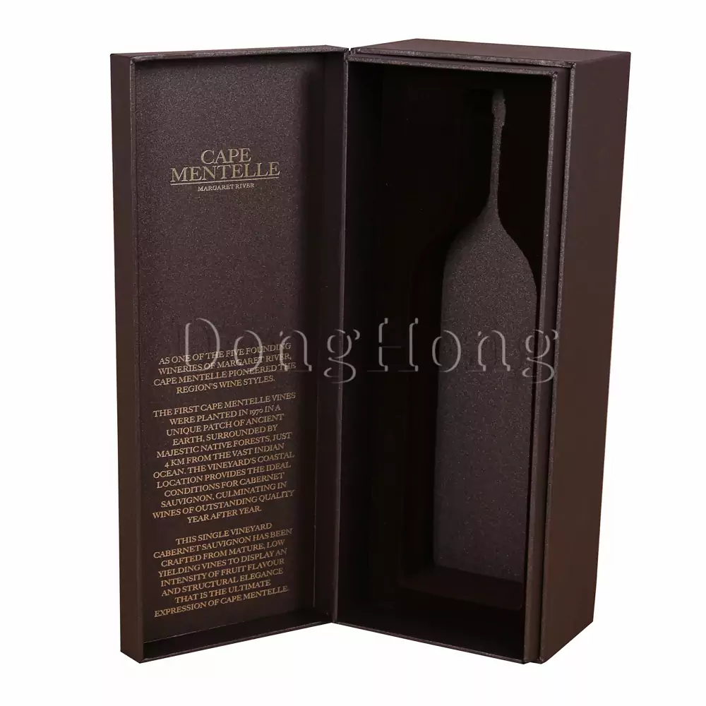 Hinged Packaging Wine Boxes with Foam Insert 