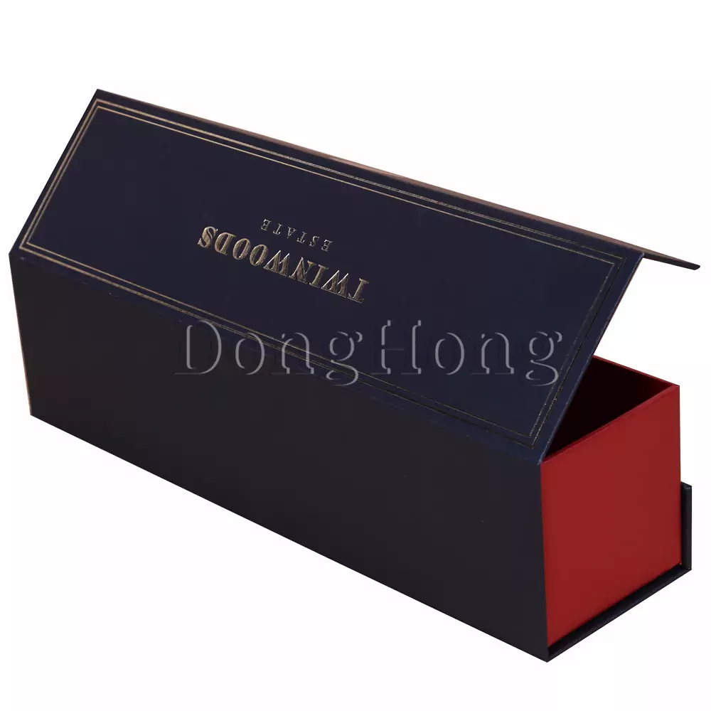 Magnetic Flip-top Pearl Paper Wine Boxes 