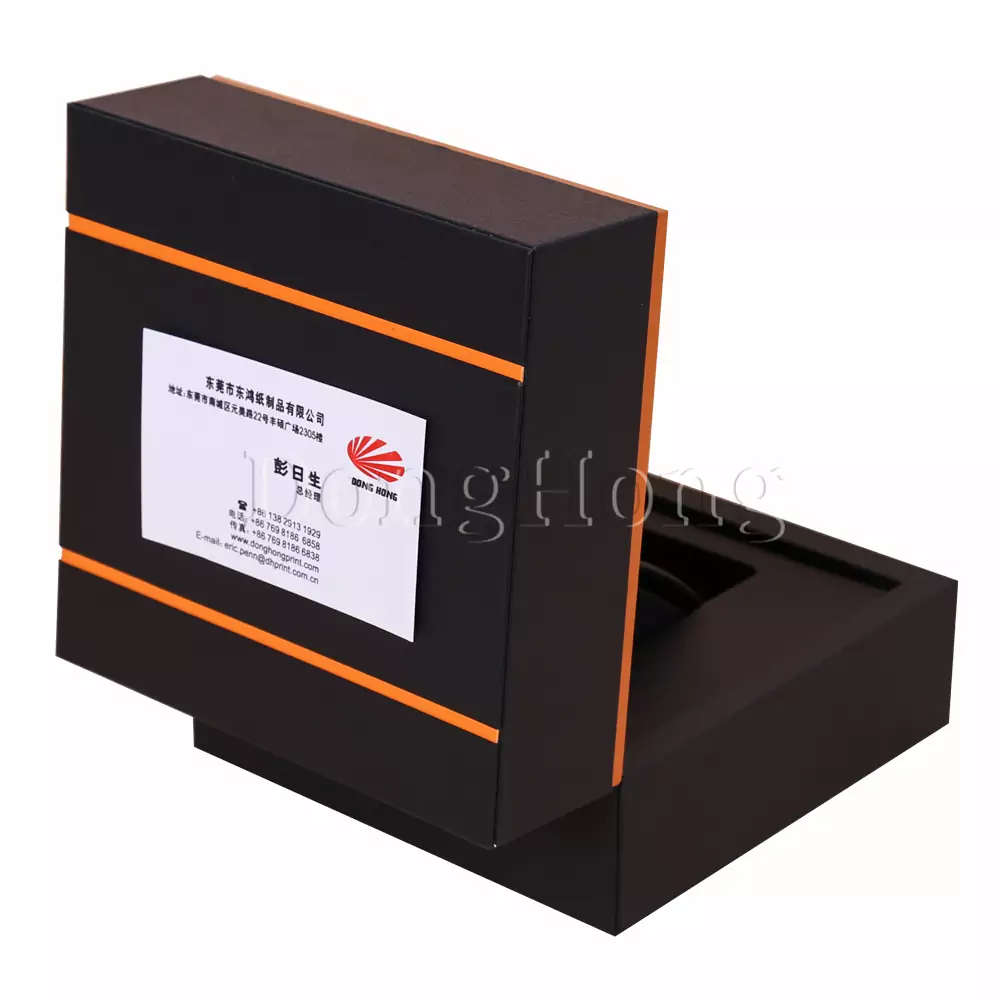 Black Leather MDF Watch Packaging Boxes 