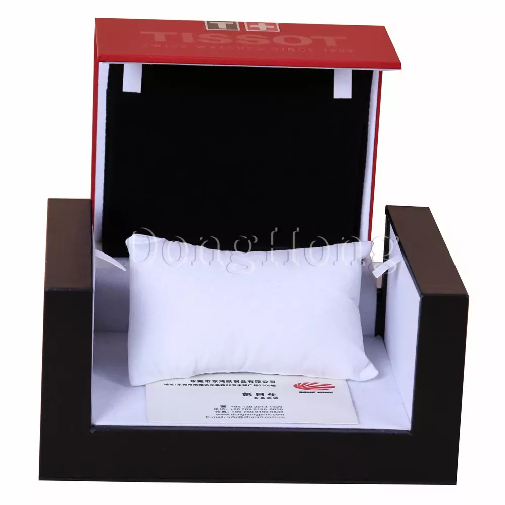 Black Leather MDF Watch Packaging Boxes 