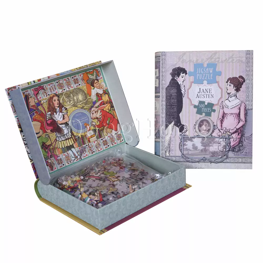 Book Shaped Puzzle Printed Packaging Box 