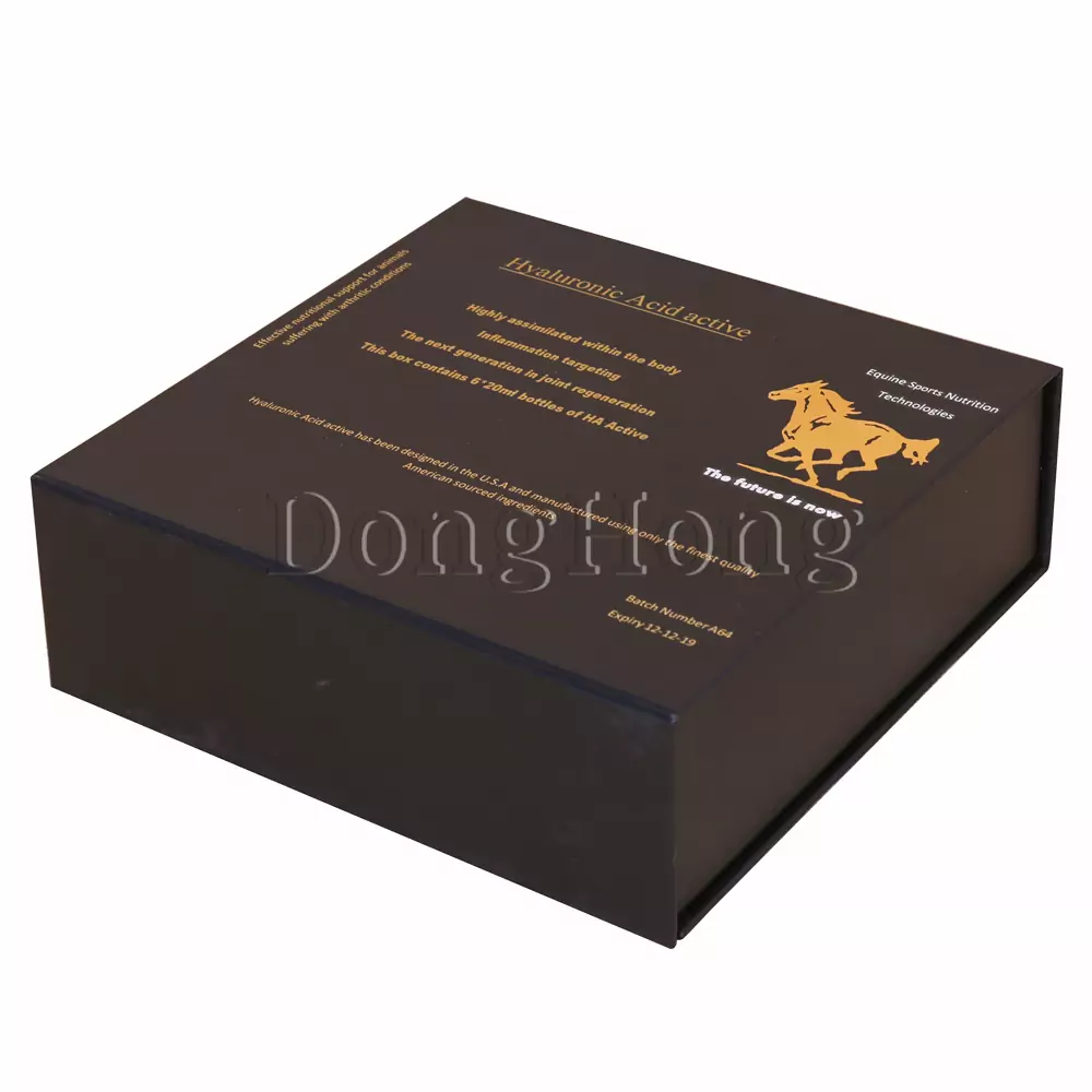 Flip-top Black Cosmetic Box with Foam Insert 