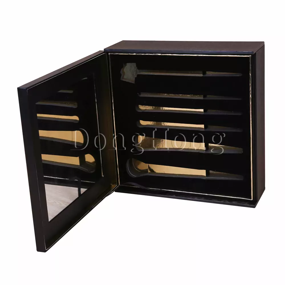 Black Lacquered Comb Packaging MDF Box 