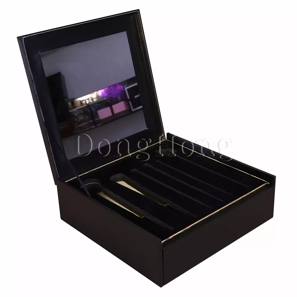 Black Lacquered Comb Packaging MDF Box 