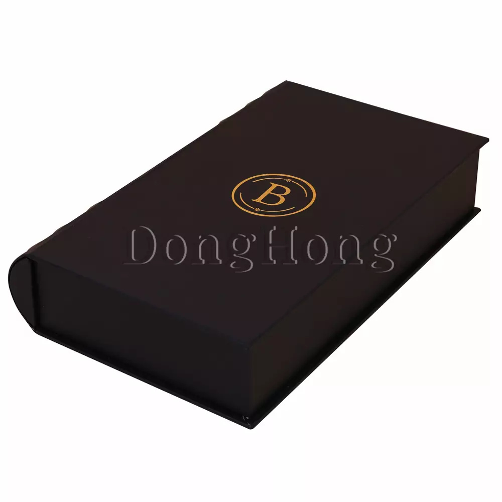 Black Book Shape Leather Packaging Box  