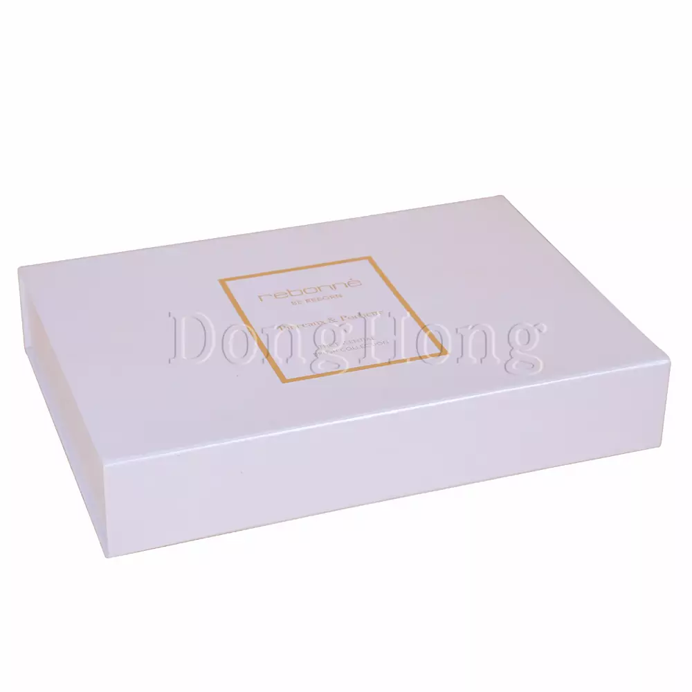 Flip Top White Pearl Paper Gift Box Manufacturer