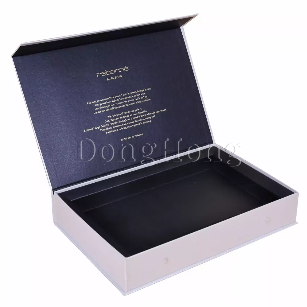 Flip Top White Pearl Paper Gift Box Manufacturer 