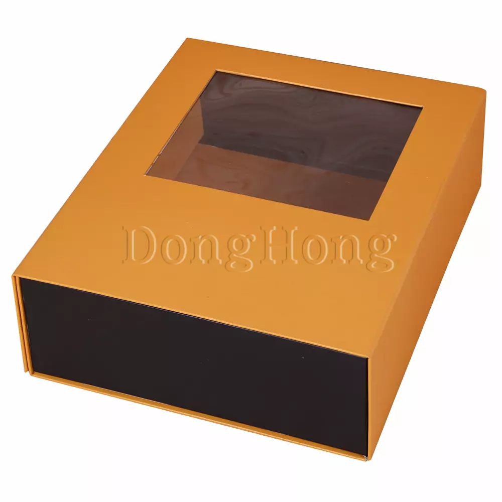 Flat Pack Rigid Gift Box with Clear Window
