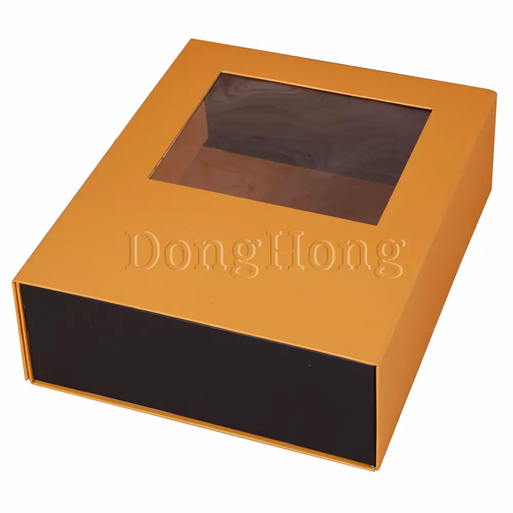 Flat Pack Rigid Gift Box with Clear Window 