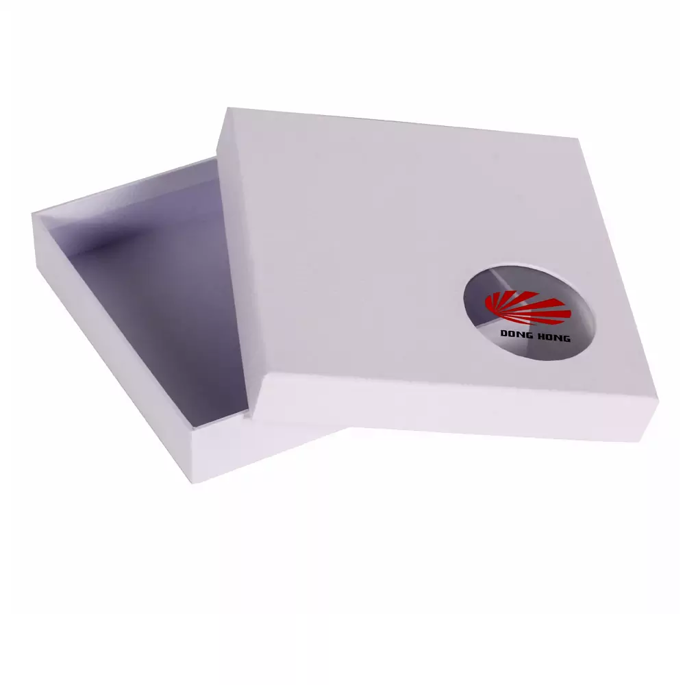 2-Piece White Textured Packing Box with Window  