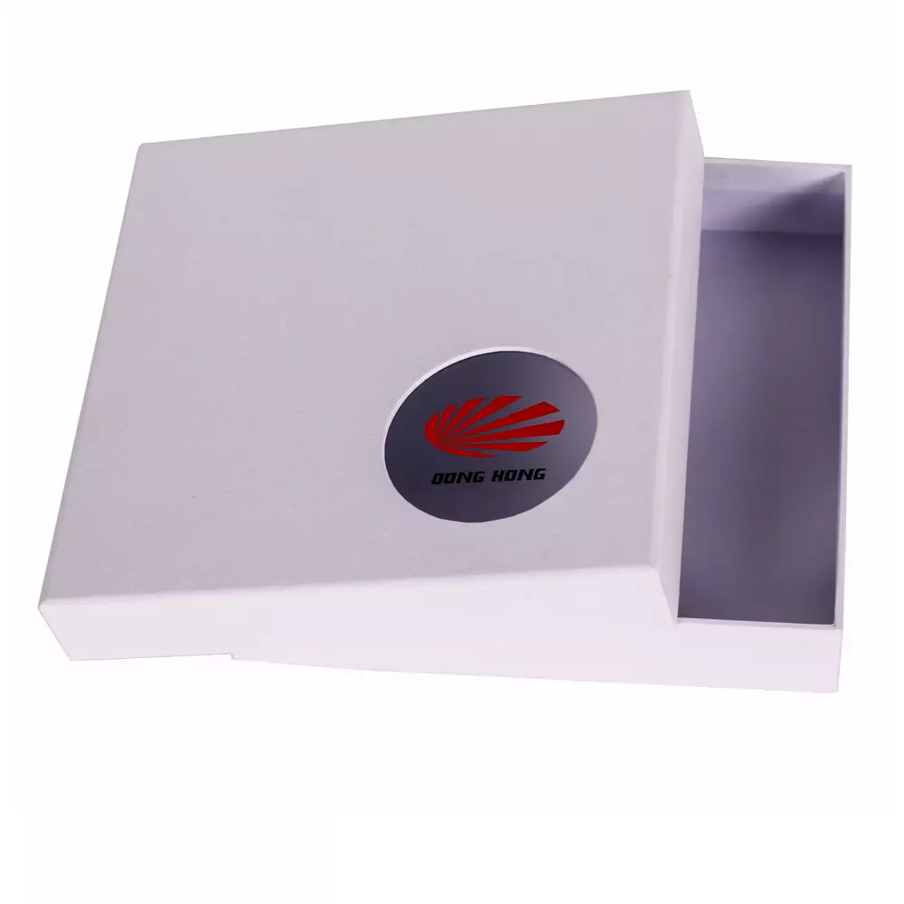 2-Piece White Textured Packing Box with Window  