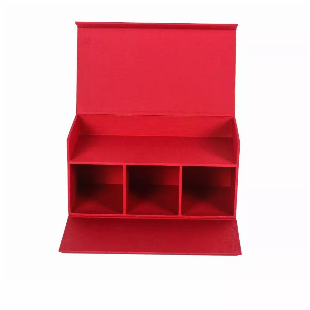 Red Luxury Gift Box with 3 Compartments 