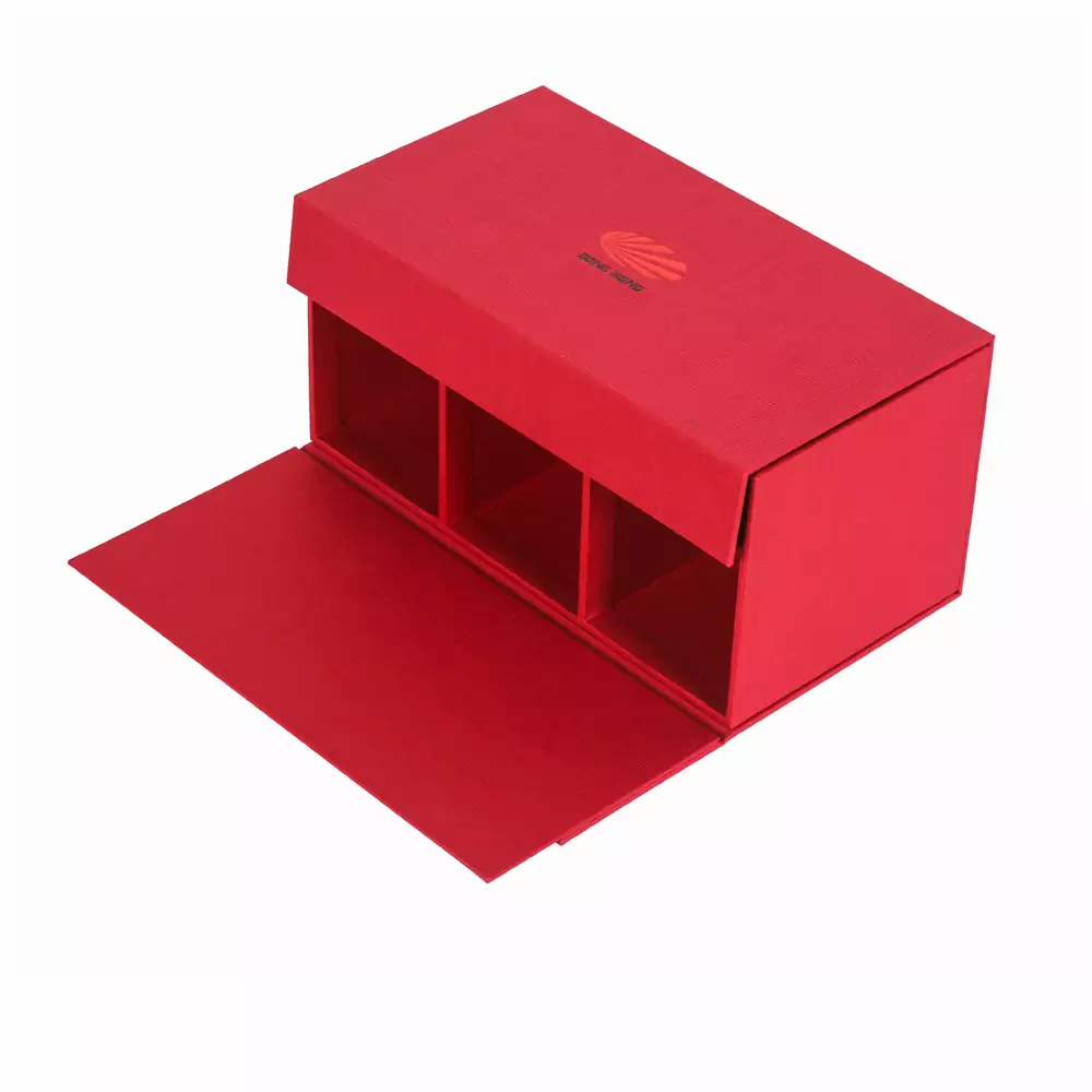 Red Luxury Gift Box with 3 Compartments 