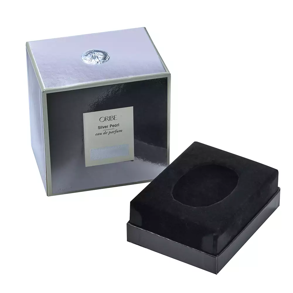 Luxury Unique Silver Paper Perfume Gift Box 