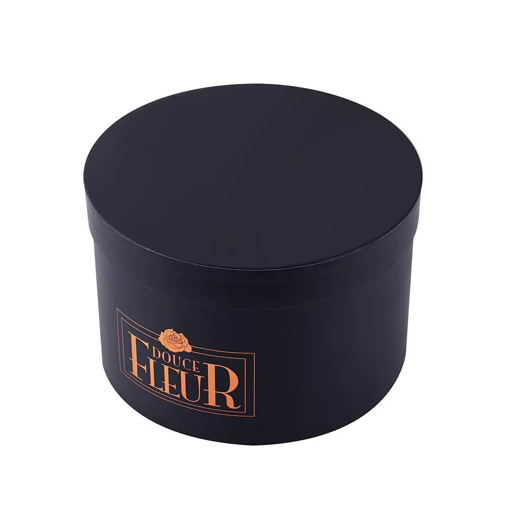 Large Black Cylinder Round Tube Flower Gift Box 