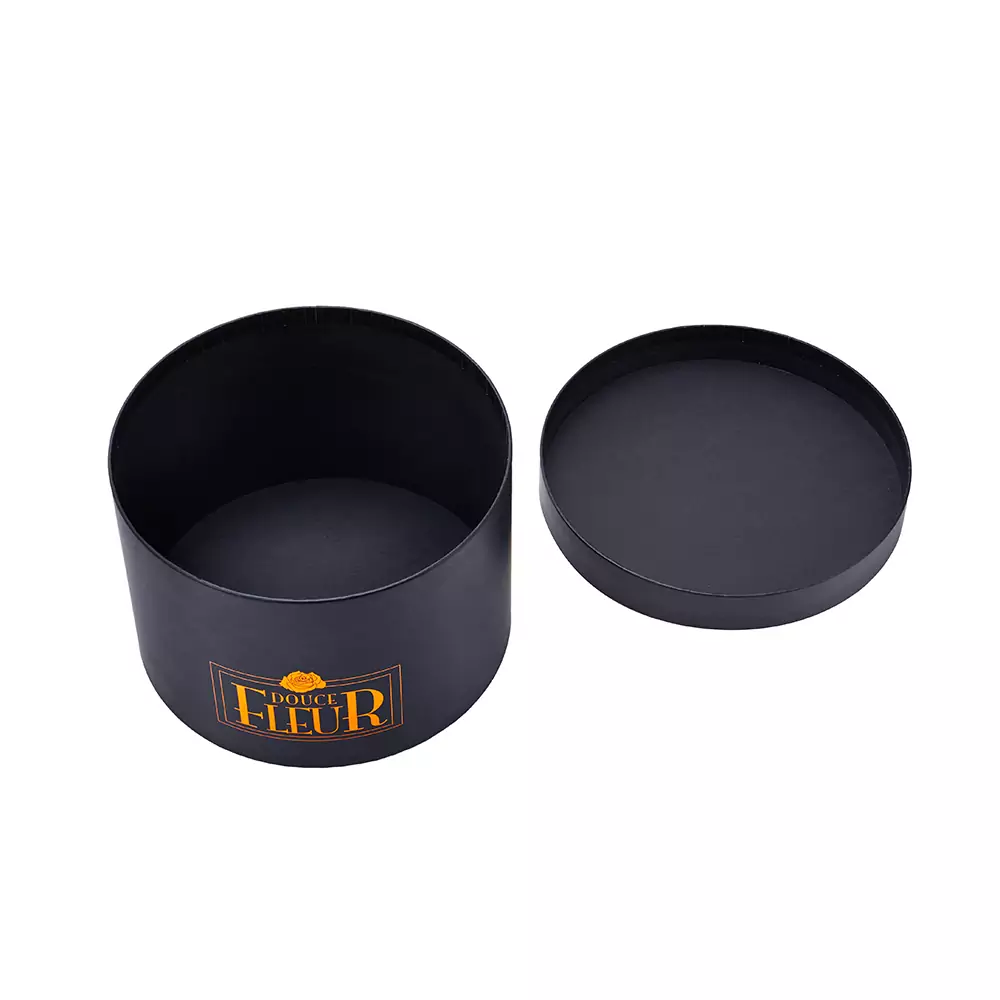 Large Black Cylinder Round Tube Flower Gift Box 