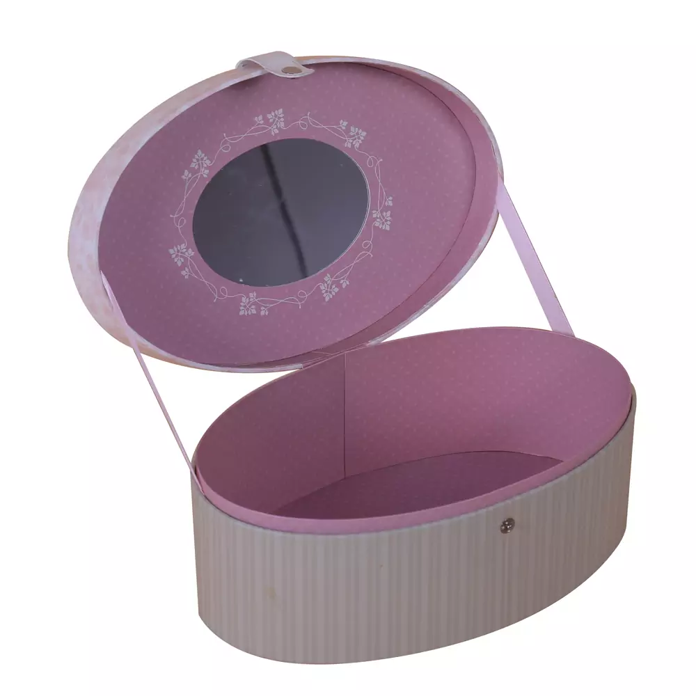 Oval Shape Rigid Boxes With Mirror 