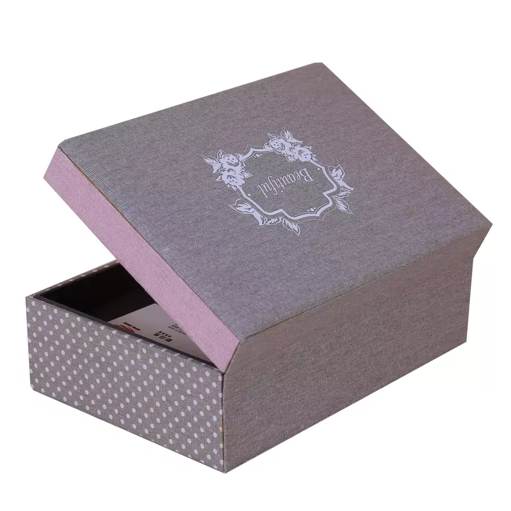 Cloth Hinged Lid Jewelry Packaging Box 