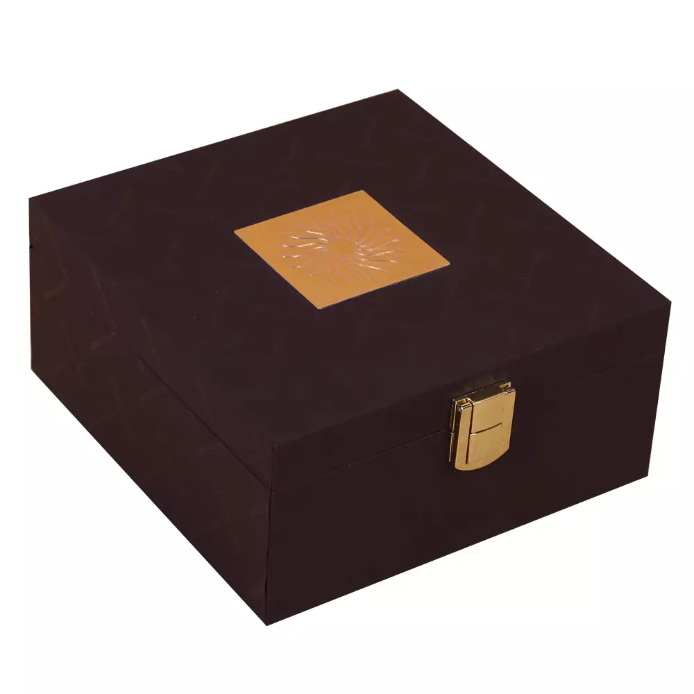 Square Hinged Lid Wooden Gift Box 