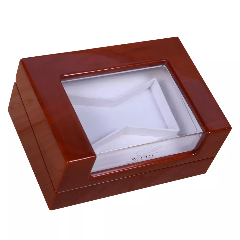 Glossy Lacquered Wood Box with Acrylic Window 