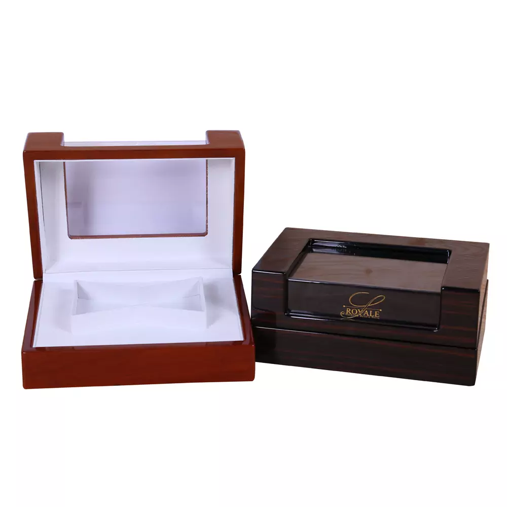 Glossy Lacquered Wood Box with Acrylic Window 