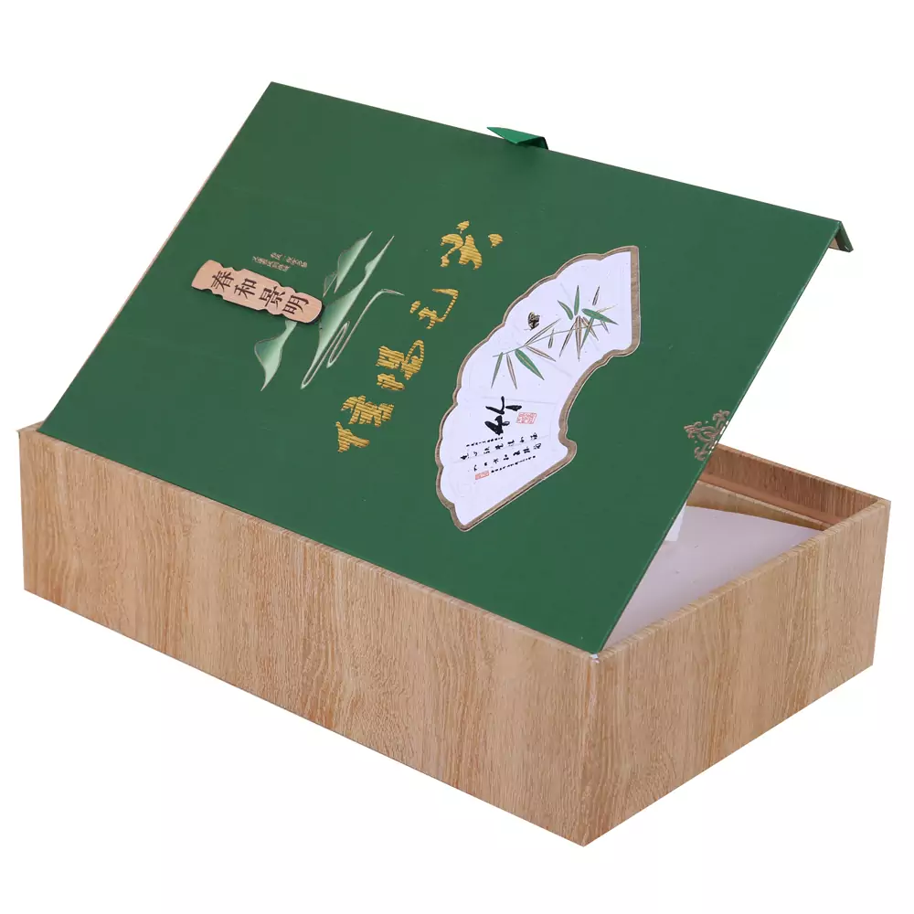 Ribbon Tag Rigid Flip Top Tea Gift Box 