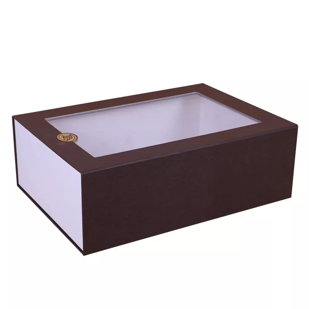 Brown Magnetic Closure Gift Box With Window