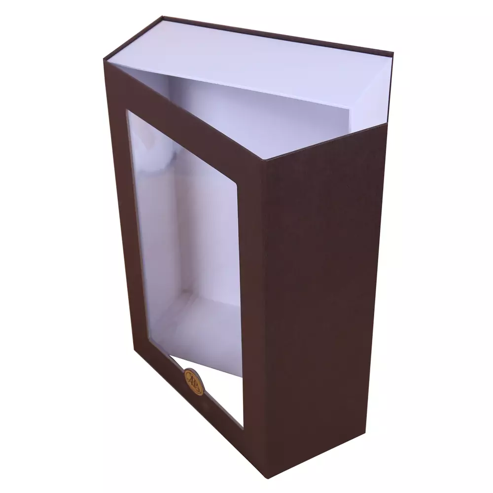 Brown Magnetic Closure Gift Box With Window 