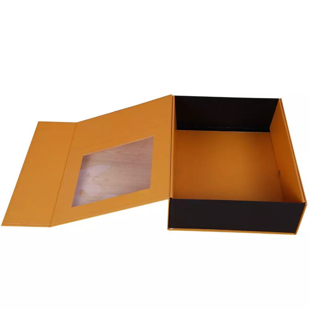 Flat Pack Rigid Gift Box with Clear Window 