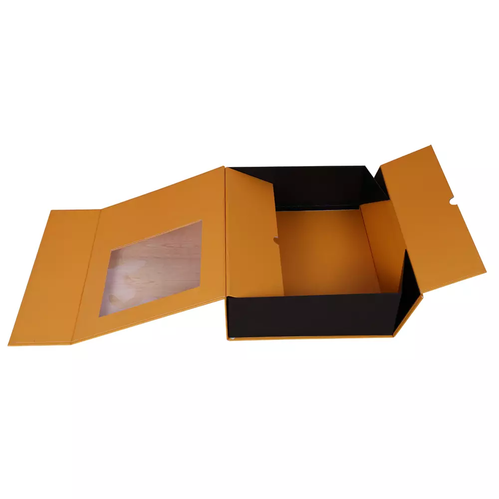 Flat Pack Rigid Gift Box with Clear Window 