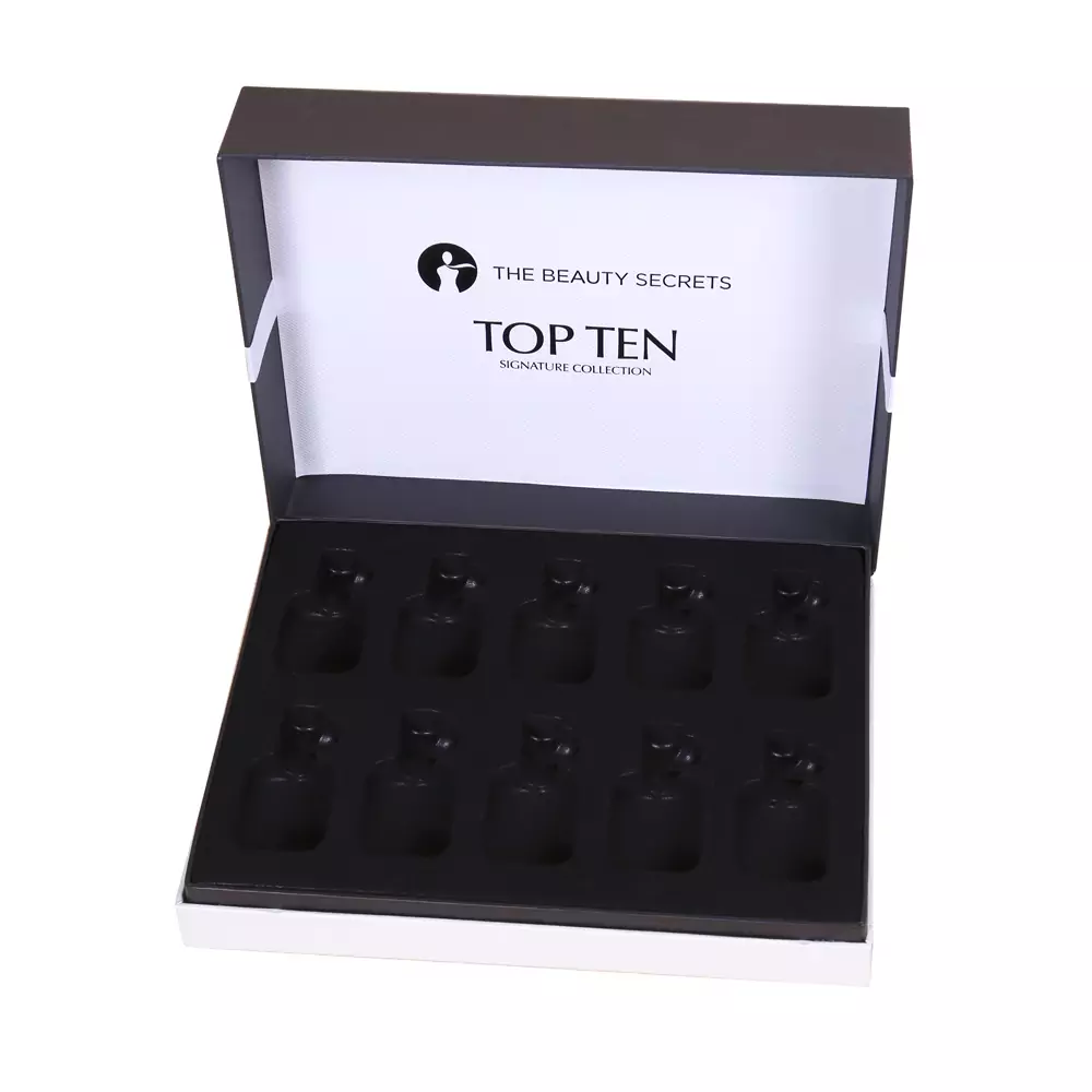 Black White Colors Hinged Perfume Boxes 