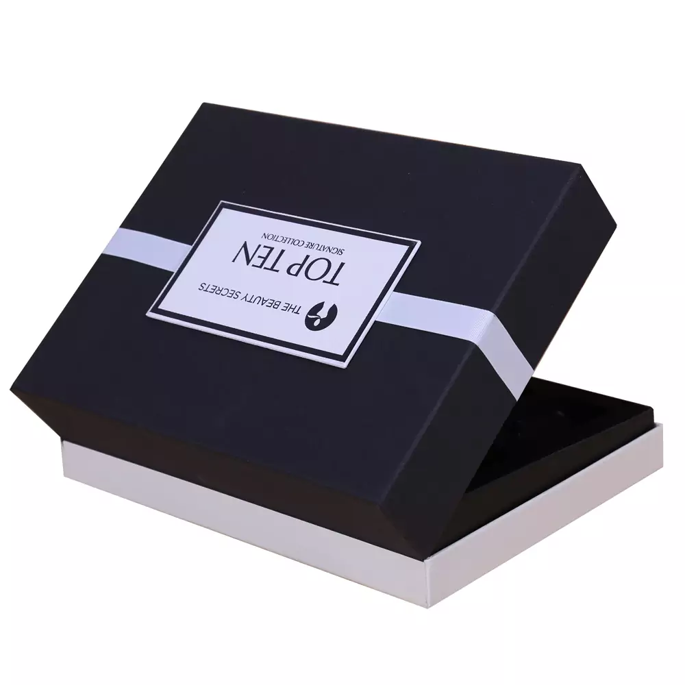 Black White Colors Hinged Perfume Boxes 