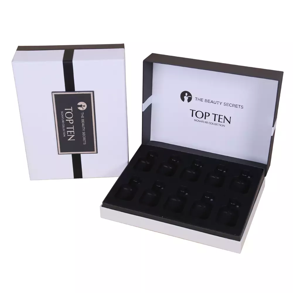 Black White Colors Hinged Perfume Boxes 