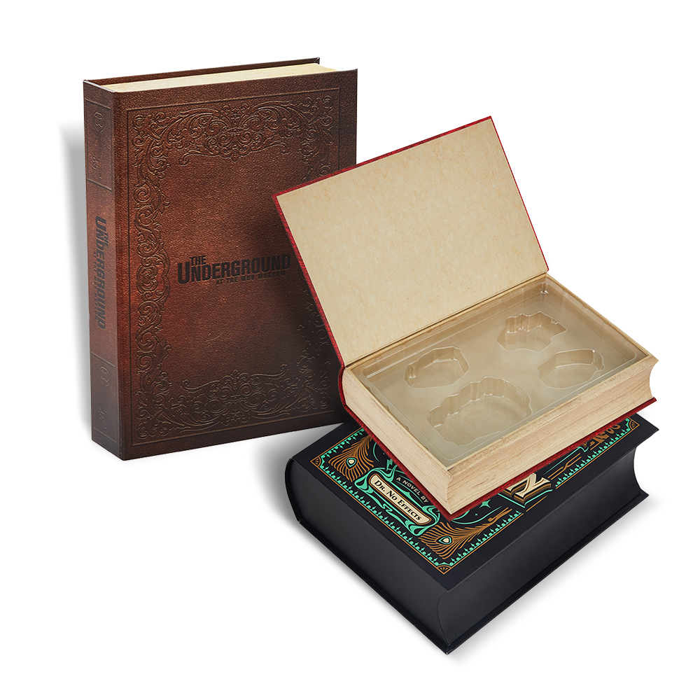 Rigid Cardboard Fake Book Shaped Box with Magnetic Lid 