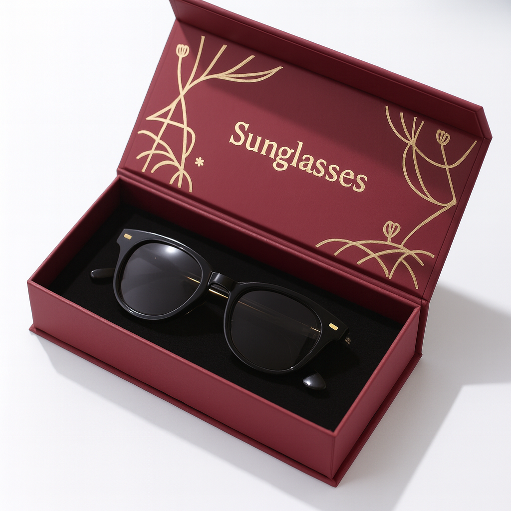 Luxury custom sunglasses gift box with magnetic closure