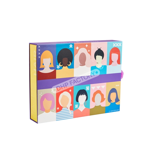 Floral Cosmetic Gift Box with Custom Insert  Side View