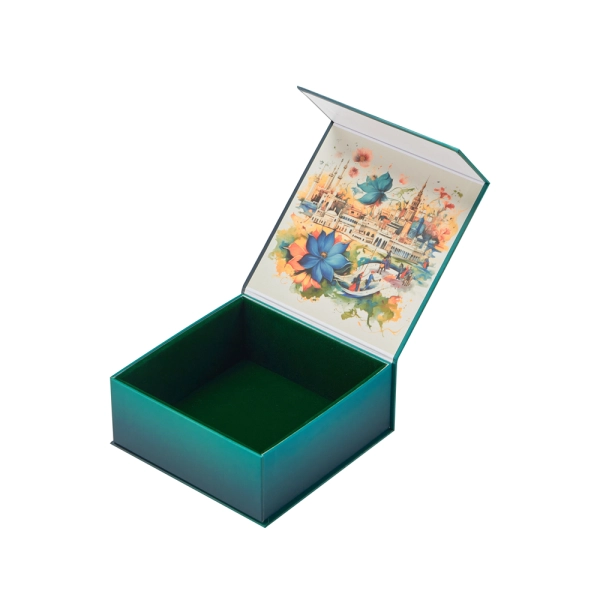 Magnetic Closure Rigid Cardboard Flip Lid Box Side View