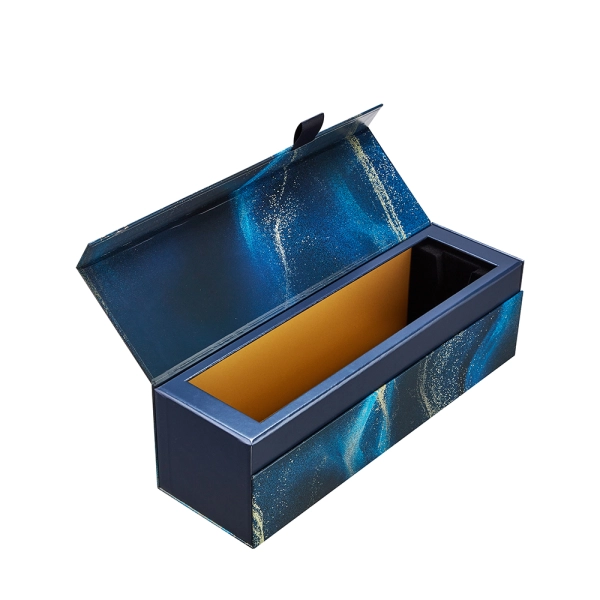Luxury Liquor Wine Rigid Magnetic Closure Packaging Box Side View
