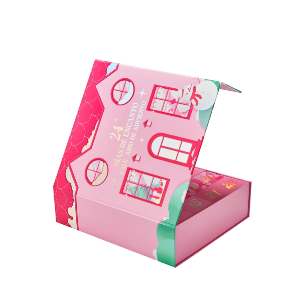 24 Days Advent Calendar Rigid Cardboard Gift Packaging Box Side View