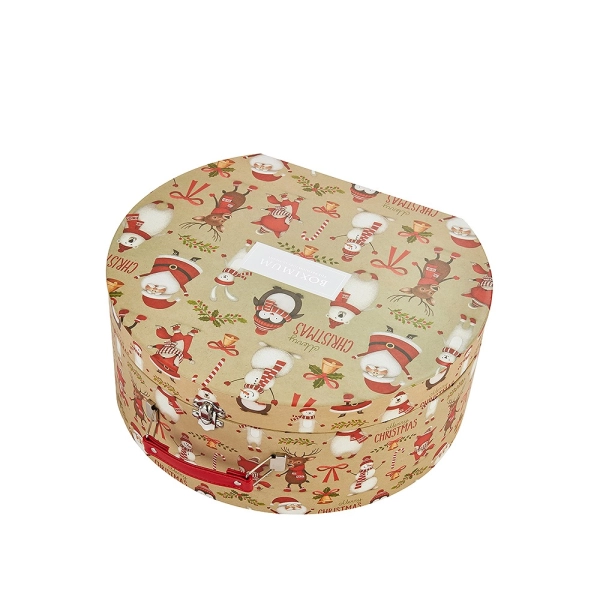 Rigid Cardboard Suitcase Box with PU Handle | Custom Gift Packaging Side View
