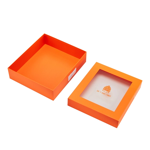 2-Piece Printed Packing Gift Box with Window  Side View