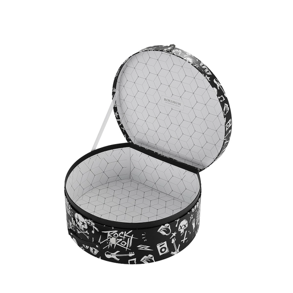 Rigid Cardboard Suitcase Box with PU Handle | Custom Gift Packaging Side View