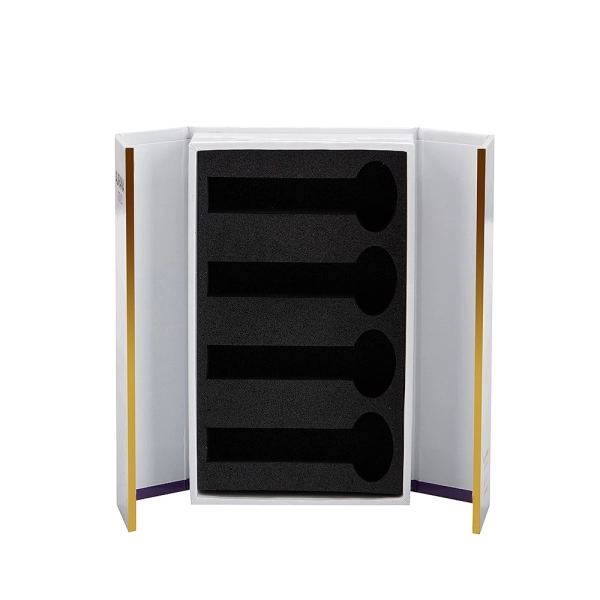 Custom Double-Door Perfume Sample Packaging Box with Foam Insert Side View