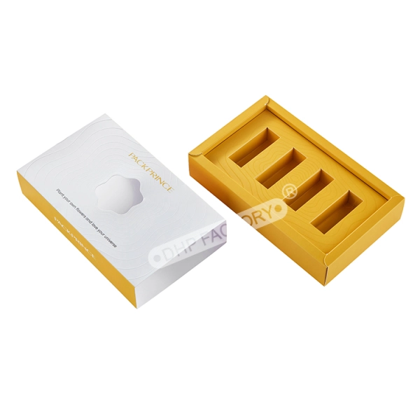 Rigid Cardboard Gift Box with Colorful Slide Design Side View