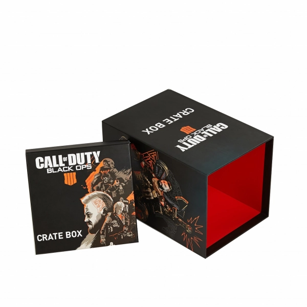 Custom Luxury Matte Black Two Piece Rigid Cardboard Side View