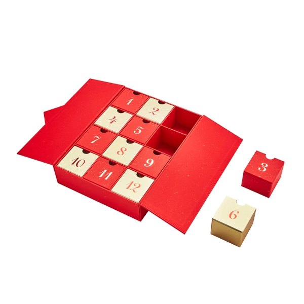 Wholesale Custom 12 Months Skin Care Advent Calendar Box Side View