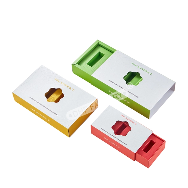 Perfume Sample Box with Green Insert  for Mini Fragrance Bottles Side View