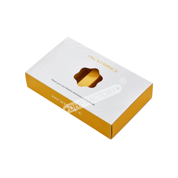 Rigid Cardboard Gift Box with Colorful Slide Design Side View