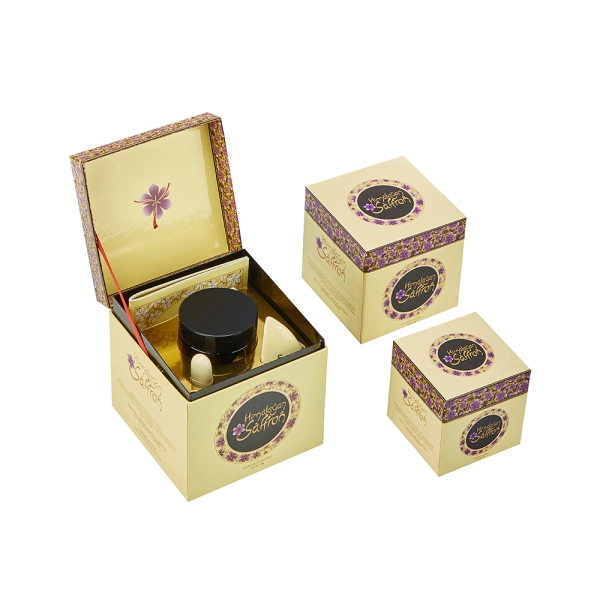 Luxury Perfume Box Paper Inset with Ribbon Side View