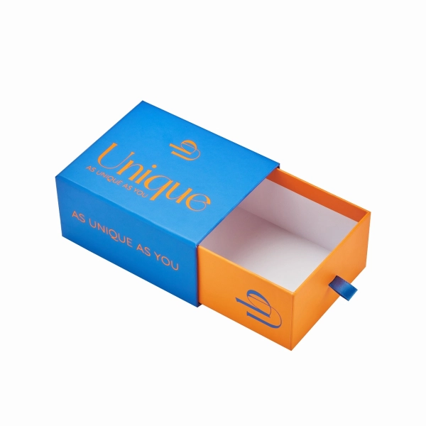 Custom Drawer Box with Logo | Rigid Sliding Cardboard Presentation Box Side View